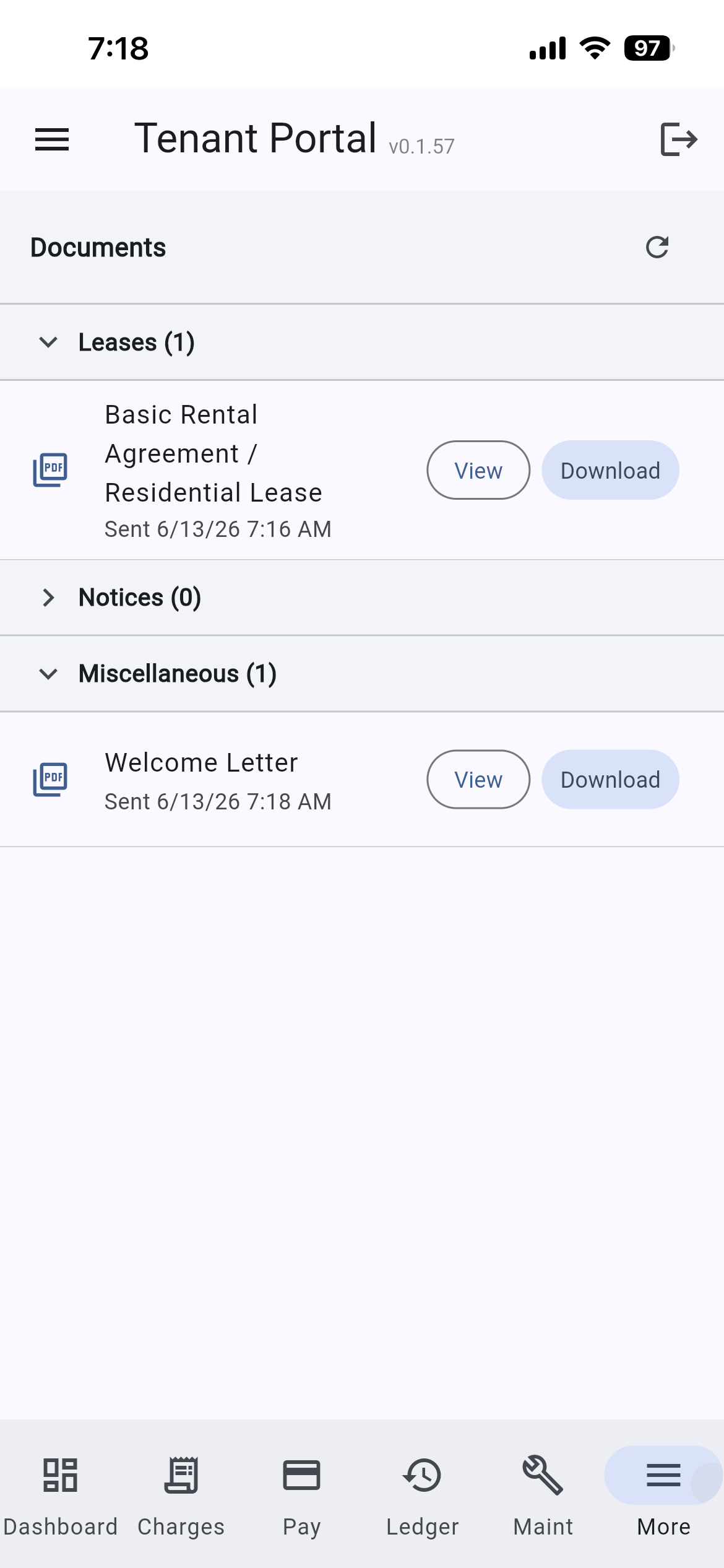 Tenant documents
