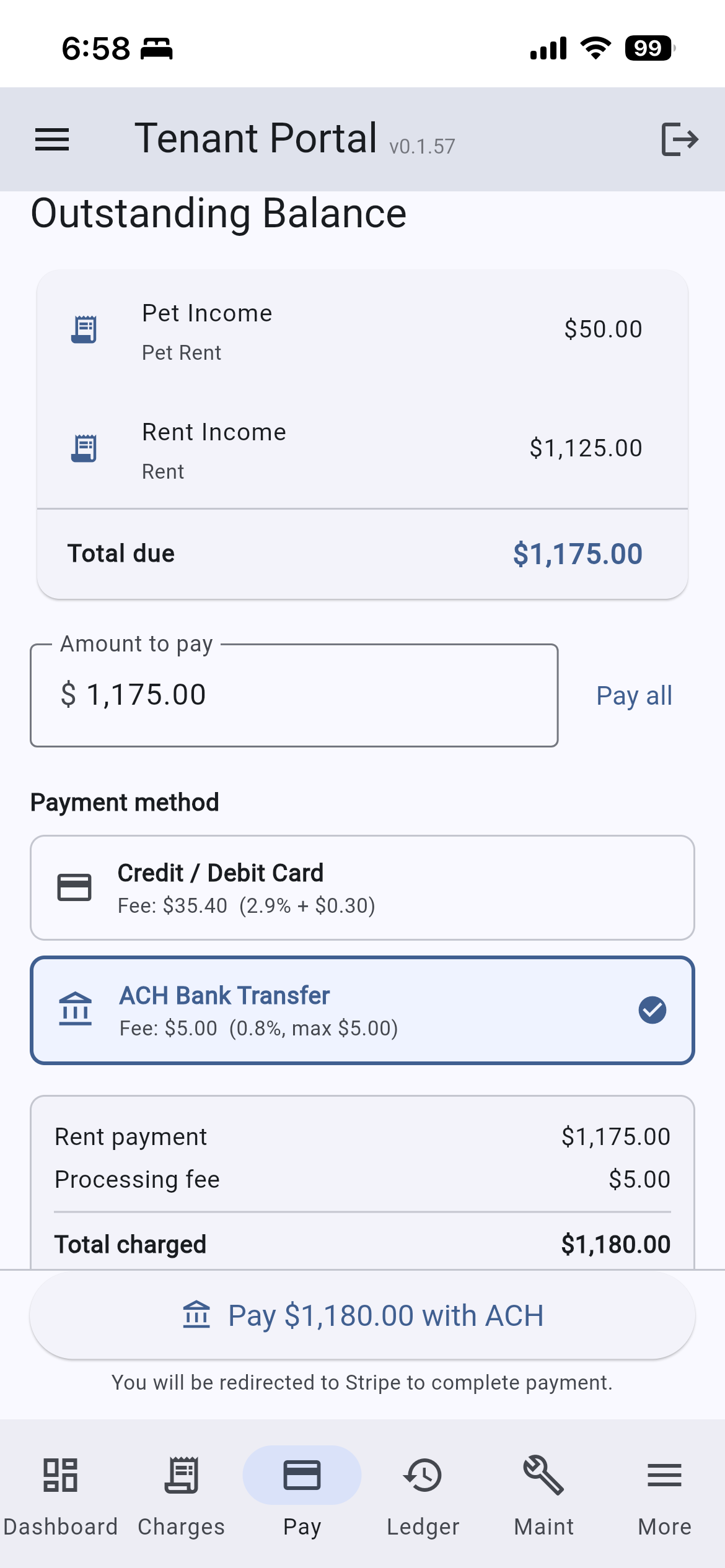 Tenant online payment